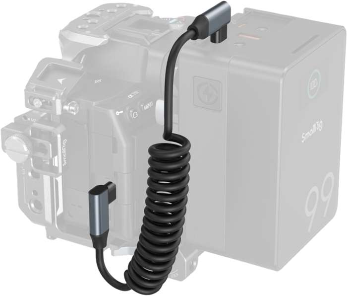 SmallRig  4793 USB-C Angled to USB-C Angled Coiled Data Cable | USB-C kroucený datový kabel 35cm