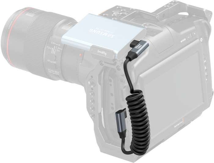 SmallRig  4793 USB-C Angled to USB-C Angled Coiled Data Cable | USB-C kroucený datový kabel 35cm