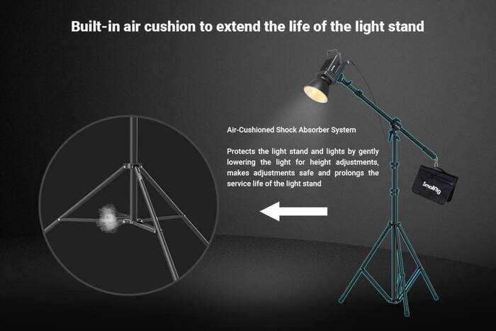 SmallRig  3737 RA-S280 Light Stand Air Cushioned with Arm |  Světelný boom stativ