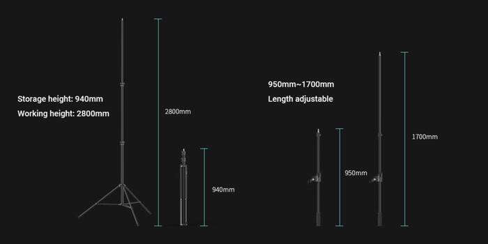 SmallRig  3737 RA-S280 Light Stand Air Cushioned with Arm |  Světelný boom stativ