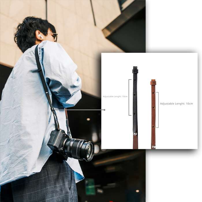 SmallRig  5209 Universal Leather Camera Shoulder Strap Brown | hnědý  klasický kožený popruh