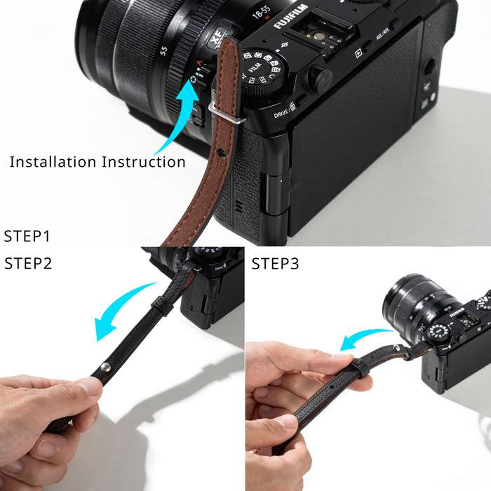 SmallRig  5209 Universal Leather Camera Shoulder Strap Brown | hnědý  klasický kožený popruh