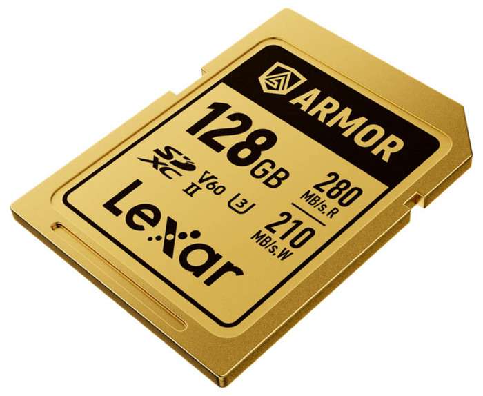 Lexar SDXC ARMOR Gold UHS-II U3, Stainless Steel, IP68 R280/W210 (V60) 128GB