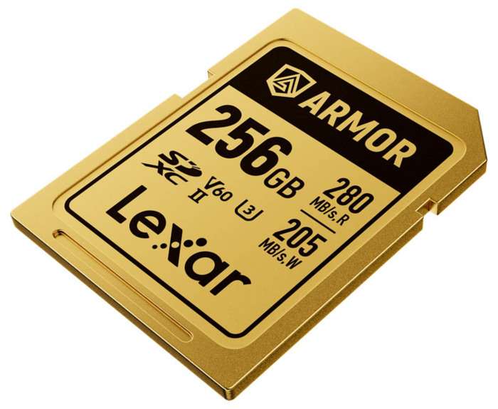Lexar SDXC ARMOR Gold UHS-II U3, Stainless Steel, IP68 R280/W210 (V60) 256GB