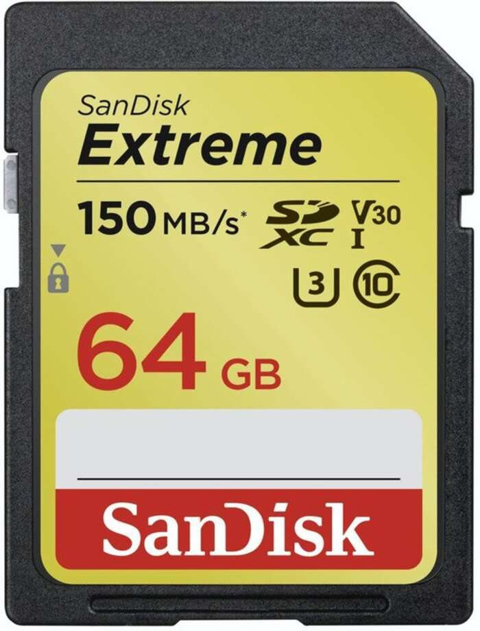 SanDisk Extreme 64 GB SDXC Memory Card 150M B/s, UHS-I, Class 10, U3, V30