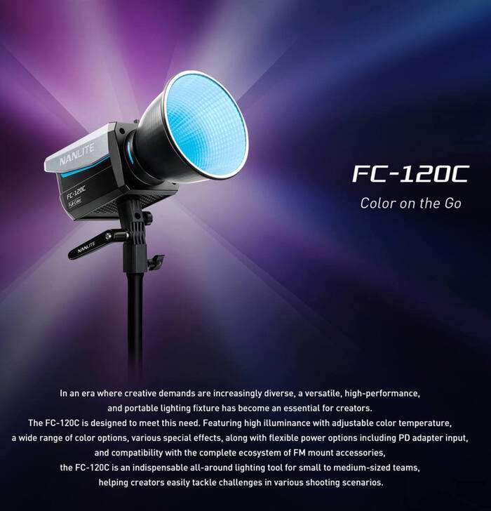 Nanlite  FC-120C LED Color Spot Light | RGB Led světlo FM Mount