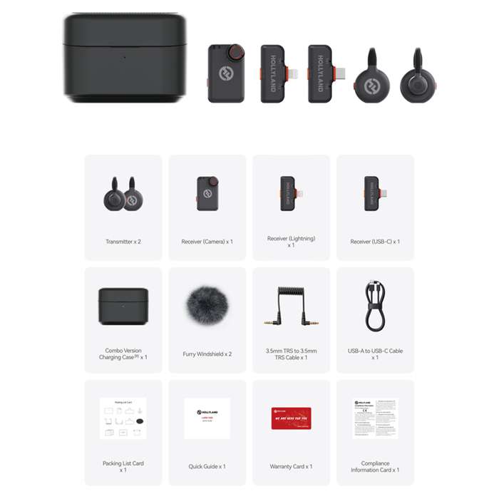 Hollyland Lark M2S Ultimate Combo Wireless Microphone | 2x bezdrátový mikrofon | stereo