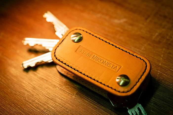 Kožená klíčenka Jsem Nikonista