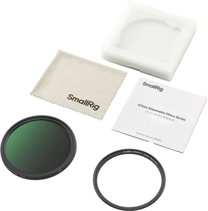 SmallRig  5170 Attachable 67mm VND Filter ND2-ND32 (1-5 Stop) & 1/4 Effect Black Mist Filter | set filtrů pro smartphone