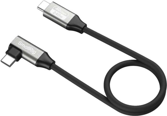 Smallrig 5075 USB-C Data Cable (Straight to Angled, 35cm (40Gbps + 240W + 8K)