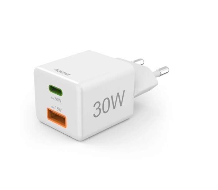 Hama rychlá USB nabíječka USB-C + USB-A, PD/QC, 30 W