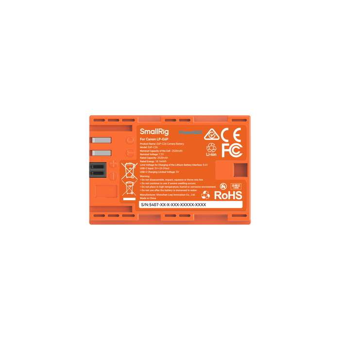 Smallrig 5407 Camera Battery for Canon LP-E6P Orange