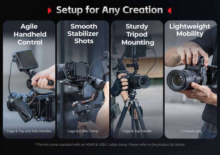 SmallRig  5466 L-Shaped Mount Plate with Silicone Handle for Nikon ZR | L-plate