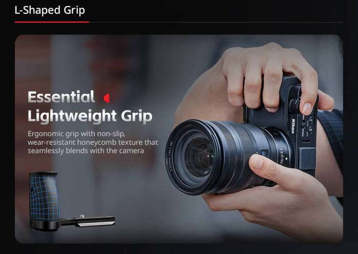 SmallRig  5466 L-Shaped Mount Plate with Silicone Handle for Nikon ZR | L-plate