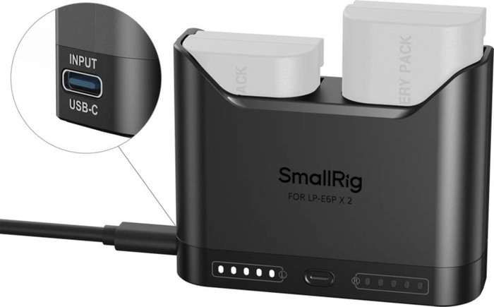 Smallrig 5490 Camera Battery Charger for LP-E6P | Duální nabíječka pro Canon LP-E6P