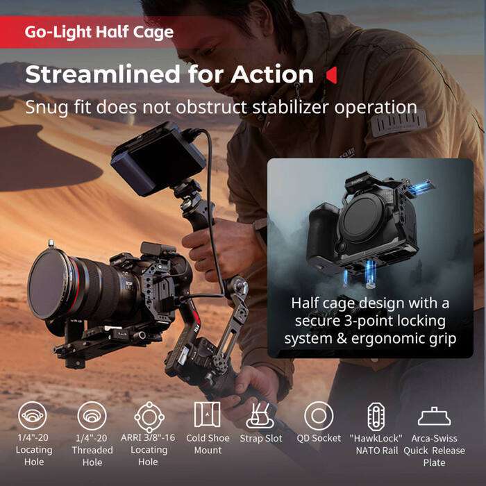 SmallRig  5953 HawkLock Quick Release Half Cage for Canon EOS R6 Mark III / R6 Mark II / R5 Mark II |  klec