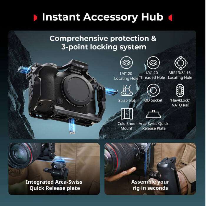 Smallrig 5954 HawkLock Quick Release Cage for Canon EOS R6 Mark III / R6 Mark II