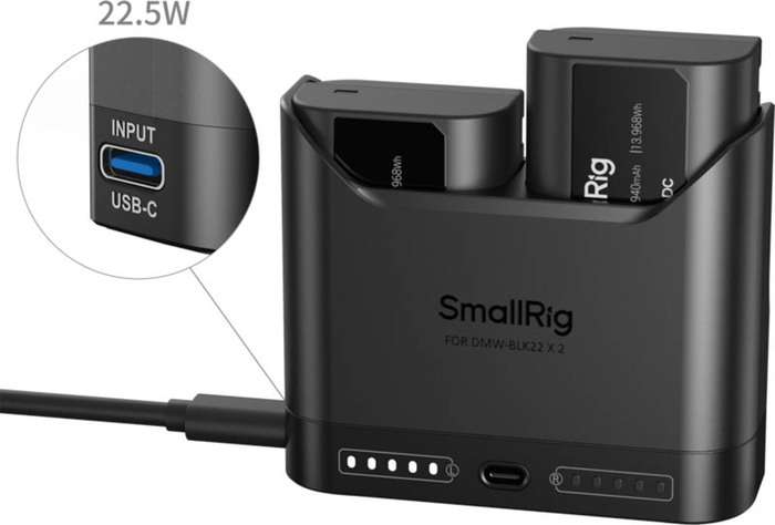 Smallrig 5487 Turbo Charging Kit for DMW-BLK22 Camera Batteries | Duální nabíječka + 2x baterie