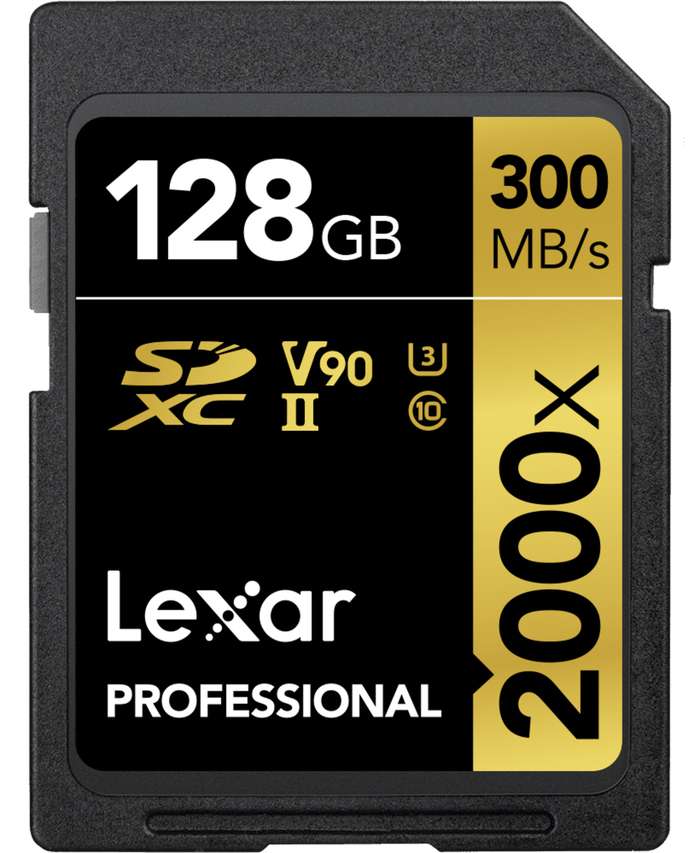 Lexar Pro 2000X SDHC/SDXC UHS-II U3 128 GB R300/W260