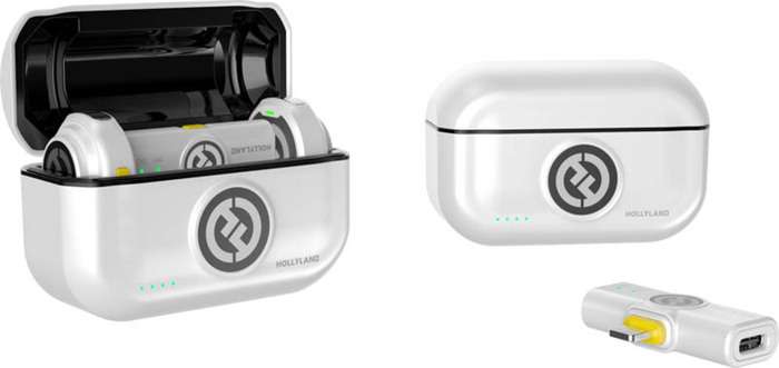 Hollyland Lark M2 USB-C - Wireless Lavalier Microphone with USB-C Plug (Duo - Ivory White) | Bezdrátový klopový mikrofon