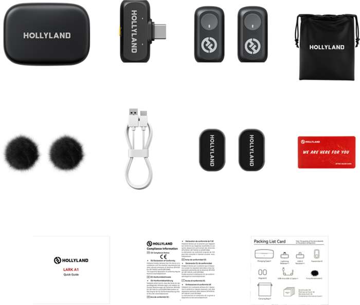 Hollyland Hollyland LARK A1 Duo Wireless Microphone – USB‑C | Bezdrátový mikrofonní systém