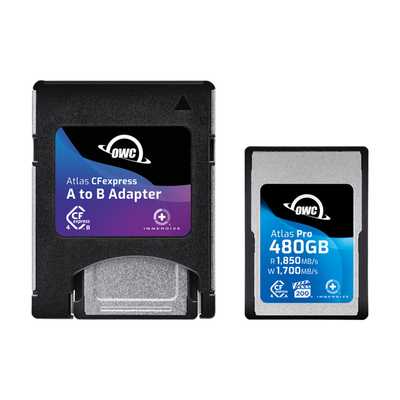 OWC CFexpress Atlas Pro R1850/W1700/VPG200 (Type A) 480GB | CFExpress A + adapter na CFExpress B