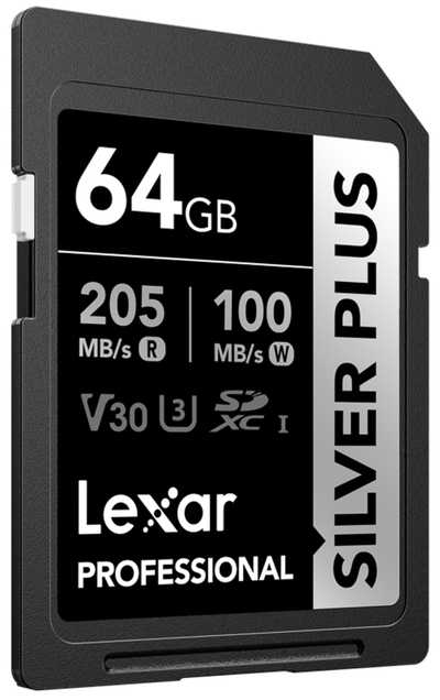LEXAR  SDXC Professional SILVER Plus UHS-I  R205/W100 (V30) 64GB | SD karta