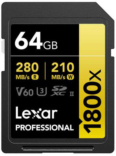 Lexar Pro 1800x SDXC U3 (V60) UHS-II R280/W210 64GB | SD karta
