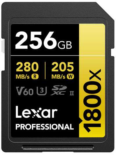 Lexar SDXC Pro 1800x U3 UHS-II R280/W205 (V60) 256GB