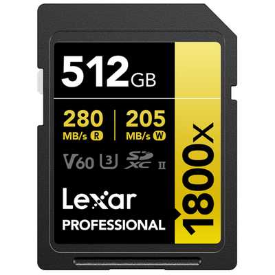 Lexar SDXC Pro 1800x U3 UHS-II R280/W205 (V60) 512GB