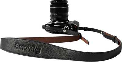 SmallRig  5208 Universal Leather Camera Shoulder Strap Black | černý klasický kožený popruh