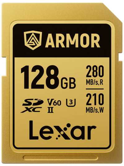 Lexar SDXC ARMOR Gold UHS-II U3, Stainless Steel, IP68 R280/W210 (V60) 128GB