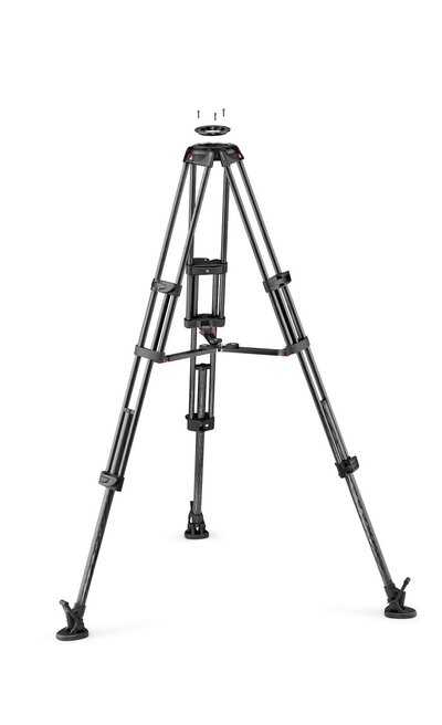 Manfrotto CF Twin leg with middle spreader video tripod 100/75mm bowl| Video stativ | MVTTWINMC