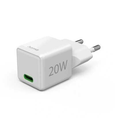 Hama rychlá USB nabíječka, USB-C PD/QC 20 W, super-mini