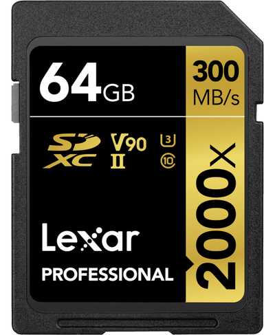 Lexar Pro 2000X SDHC/SDXC UHS-II U3   64 GB R300/W260
