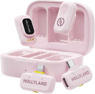 Hollyland LARK A1 Combo Cloud Pink, with USB-C+ Lightning