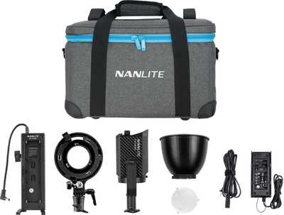 Nanlite Forza 60 s držákem baterií a Bowens adaptérem | LED světlo