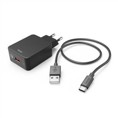 Hama set rychlá USB nabíječka Quick Charge 3.0 19,5 W, 3A + kabel USB A-C 1,5 m